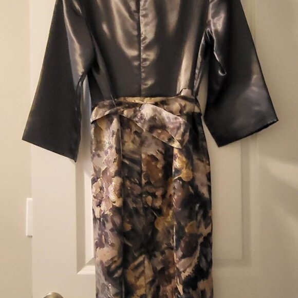 NWOT Midnight Velvet Rolled Collar Jacquard Cocktail Dress - Picture 3 of 5